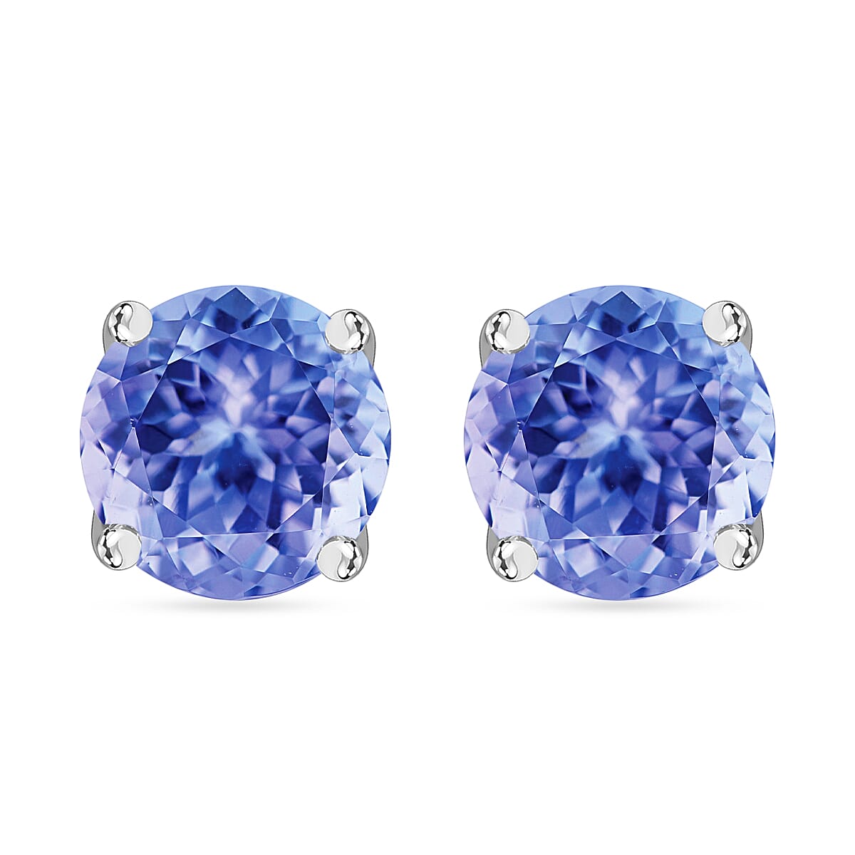 shop lc D'Joy Tanzanite 1.80 ctw Solitaire Stud Earrings in Platinum Over Sterling Silver