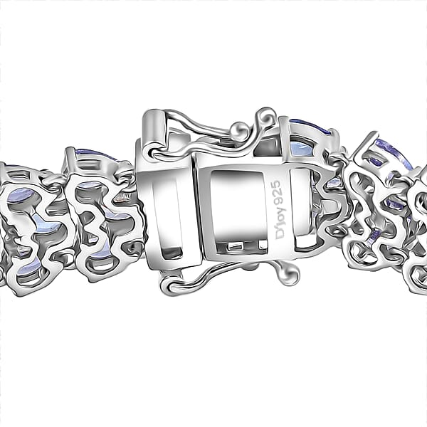 Shop Lc D'Joy Tanzanite 19 Ctw Wisteria Blossom Bracelet In Rhodium Over Sterling Silver (7.25 In)
