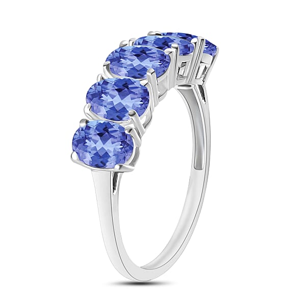 Shop Lc D'Joy Tanzanite 2.25 Ctw 5 Stone Ring In Platinum Over Sterling Silver