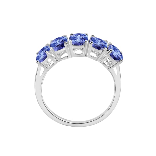 Shop Lc D'Joy Tanzanite 2.25 Ctw 5 Stone Ring In Platinum Over Sterling Silver