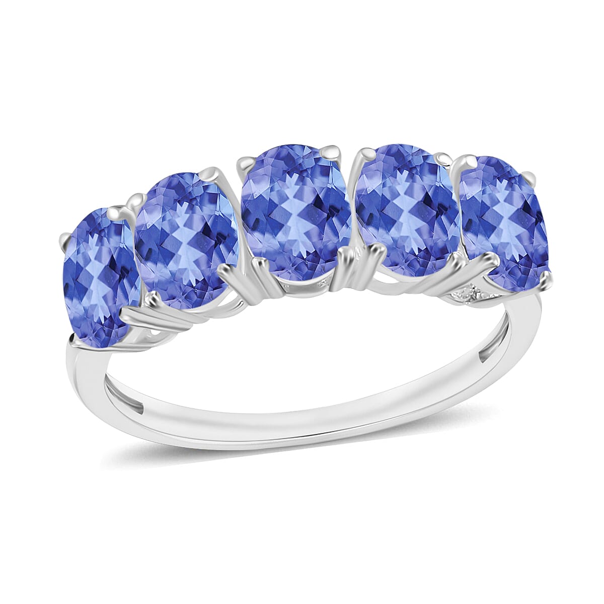 shop lc D'Joy Tanzanite 2.25 ctw 5 Stone Ring in Platinum Over Sterling Silver