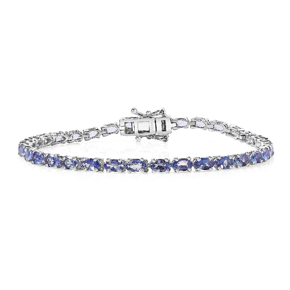 shop lc D'Joy Tanzanite 6.15 ctw Tennis Bracelet in Rhodium Over Sterling Silver (7.25 In)