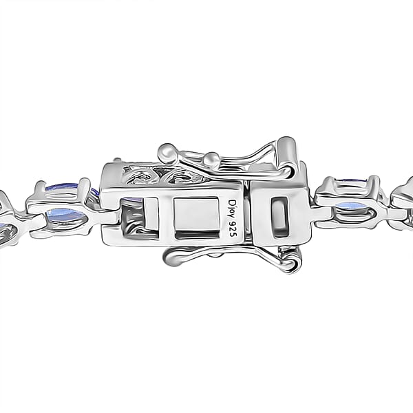 Shop Lc D'Joy Tanzanite 7.50 Ctw Blue Floral Vines Bracelet In Rhodium Over Sterling Silver (7.25 In)