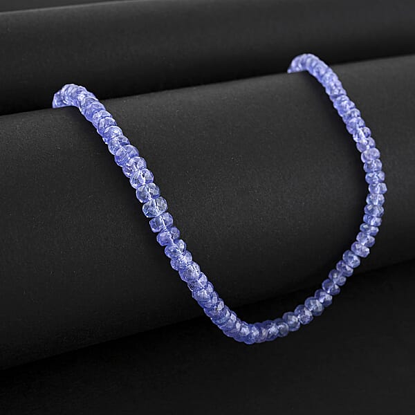 Shop Lc D'Joy Tanzanite 80.00 Ctw Beaded Necklace In Rhodium Over Sterling Silver 18 Inches