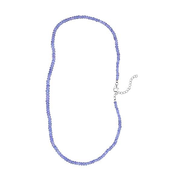 Shop Lc D'Joy Tanzanite 80.00 Ctw Beaded Necklace In Rhodium Over Sterling Silver 18 Inches