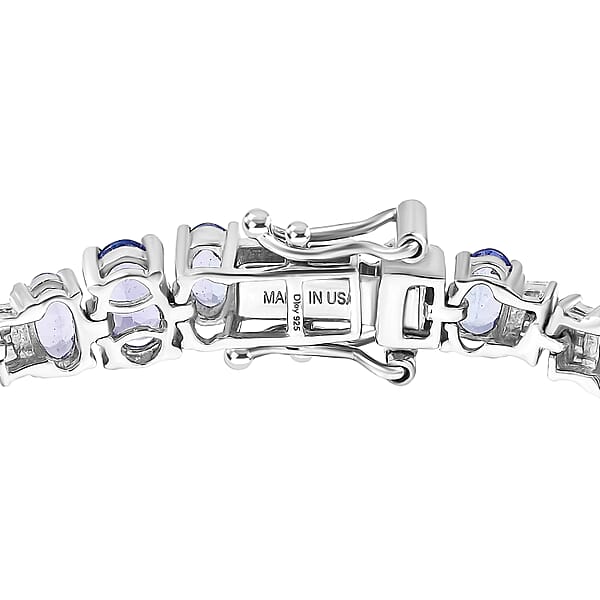 Shop Lc D'Joy Tanzanite And Diamond 9.25 Ctw Bracelet In Rhodium Over Sterling Silver (6.50 In)