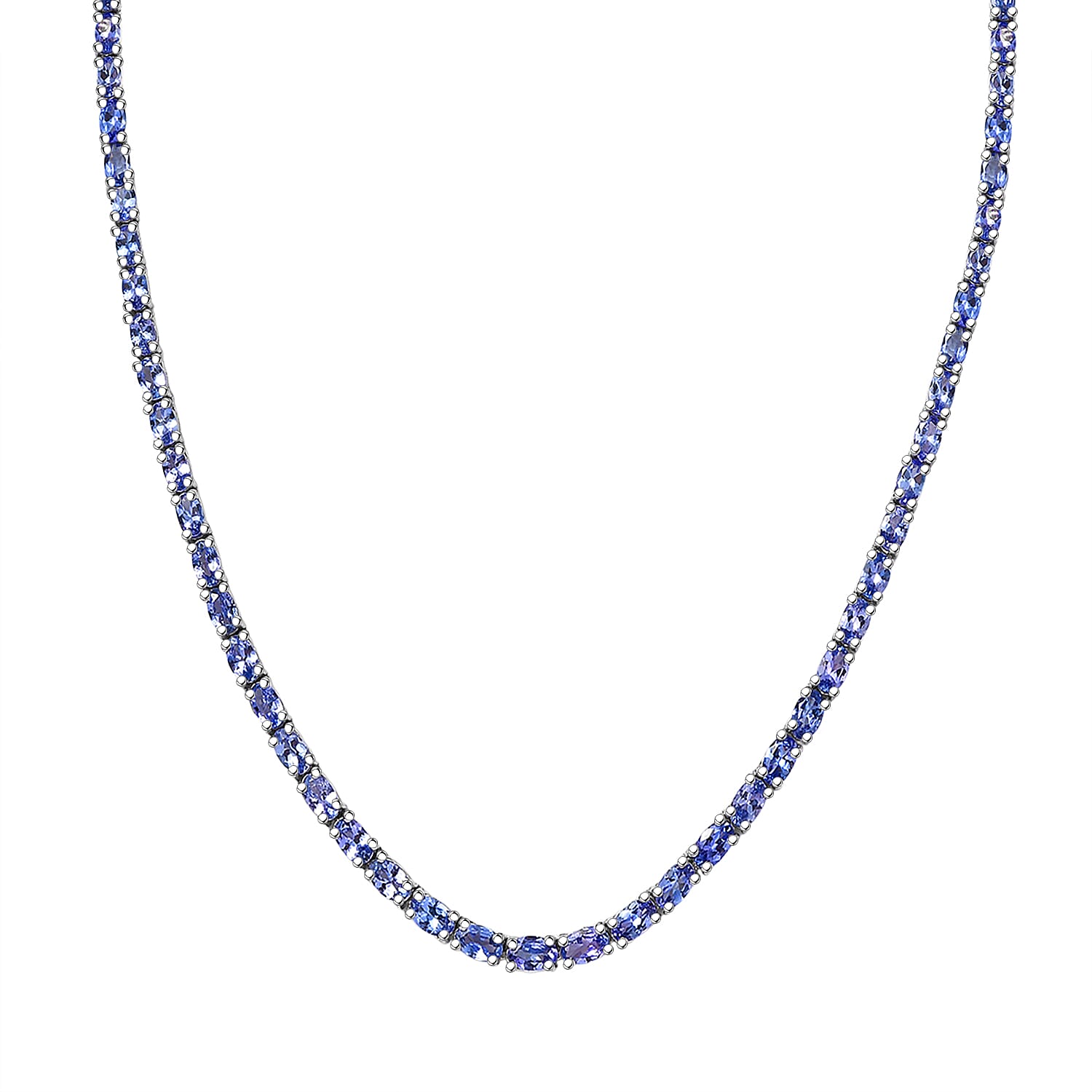 shop lc D'Joy Tanzanite Floral Vine Necklace in Rhodium Over Sterling Silver 18.85 ctw (18 Inches)