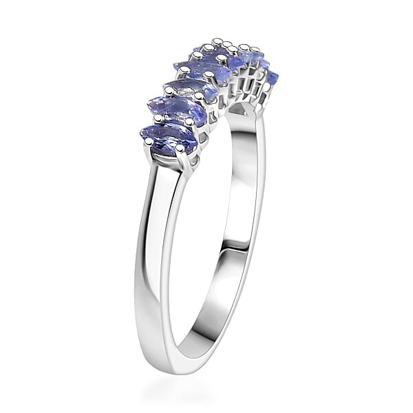 Shop Lc D'Joy Tanzanite Ring In Rhodium Over Sterling Silver 0.85 Ctw