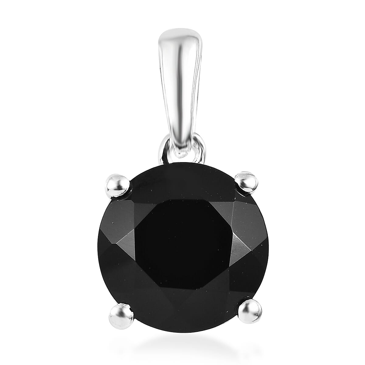 shop lc D'Joy Thai Black Spinel Solitaire Pendant without Chain in Sterling Silver 3.25 ctw