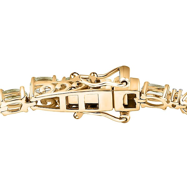 Shop Lc D'Joy Tsavorite Garnet And Lab Grown Diamond I1 7.00 Ctw Bracelet In 18K Vermeil Yellow Gold Over Sterling Silver (7.25 In)