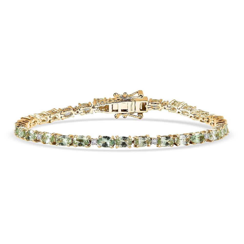 shop lc D'Joy Tsavorite Garnet and Lab Grown Diamond I1 7.00 ctw Bracelet in 18K Vermeil Yellow Gold Over Sterling Silver (7.25 In)