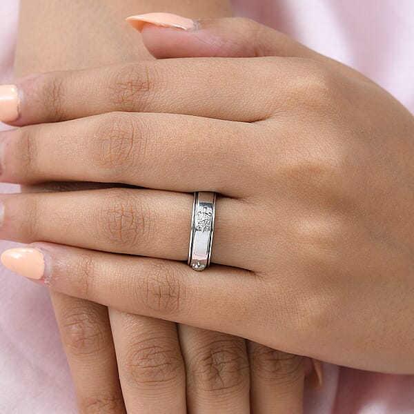 Shop Lc D'Joy Turtle Band Spinner Ring In Sterling Silver 5 Grams