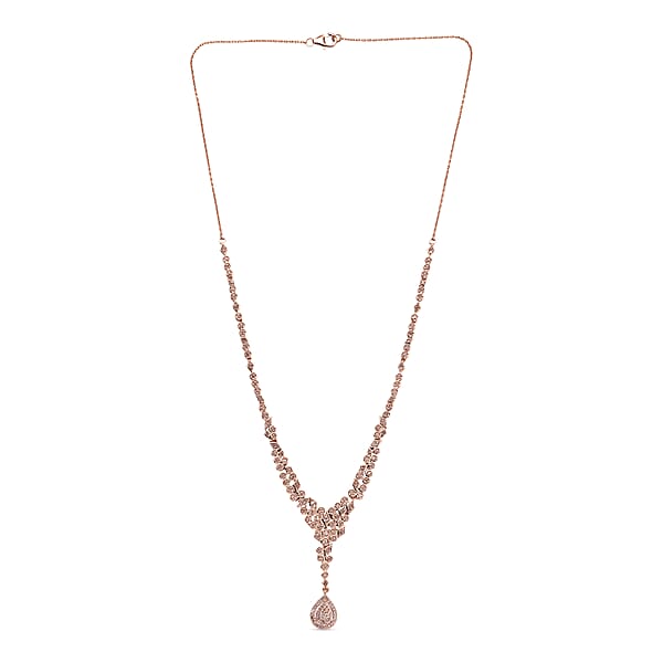 Shop Lc D'Joy Uncut Natural Pink Diamond 1.00 Ctw Drop Necklace In 18K Vermeil Rose Gold Over Sterling Silver 20 Inches