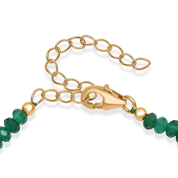Shop Lc D'Joy Verde Onyx 20.00 Ctw Beaded Bracelet In 18K Vermeil Yellow Gold Over Sterling Silver (7.25 In)