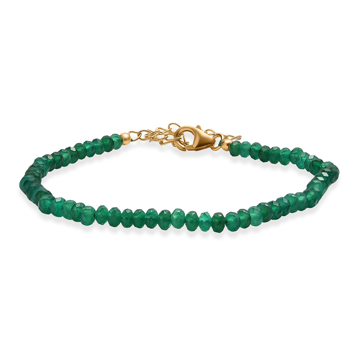 shop lc D'Joy Verde Onyx 20.00 ctw Beaded Bracelet in 18K Vermeil Yellow Gold Over Sterling Silver (7.25 In)