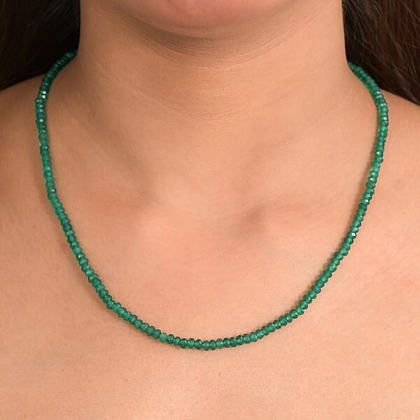 Shop Lc D'Joy Verde Onyx Beaded Necklace In 18K Vermeil YG Over Sterling Silver 50.00 Ctw (18-20 Inches)