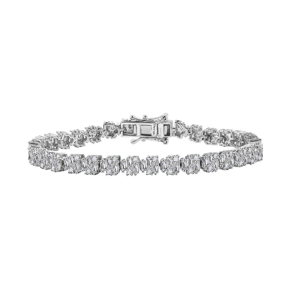 shop lc D'Joy White Diamond 4.00 ctw Art Deco Bracelet in Rhodium Over Sterling Silver (7.25 In)