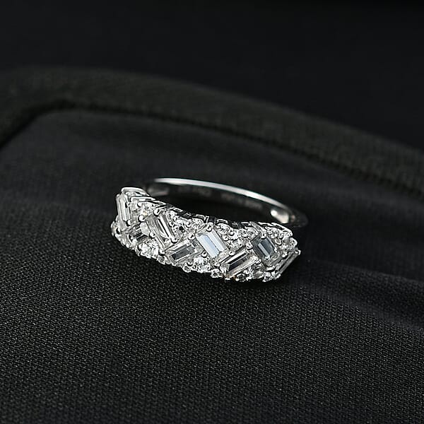 Shop Lc D'Joy White Topaz 1.50 Ctw Ring In Platinum Over Sterling Silver