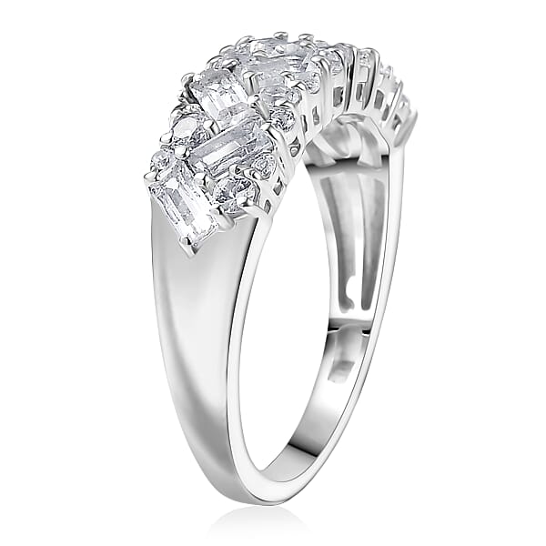 Shop Lc D'Joy White Topaz 1.50 Ctw Ring In Platinum Over Sterling Silver