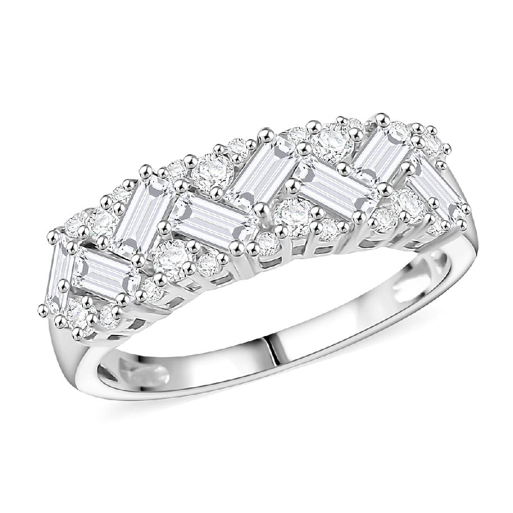 shop lc D'Joy White Topaz 1.50 ctw Ring in Platinum Over Sterling Silver