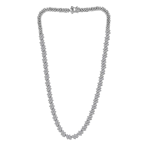 Shop Lc D'Joy White Zircon 13.65 Ctw Necklace 18 Inches In Rhodium Over Sterling Silver