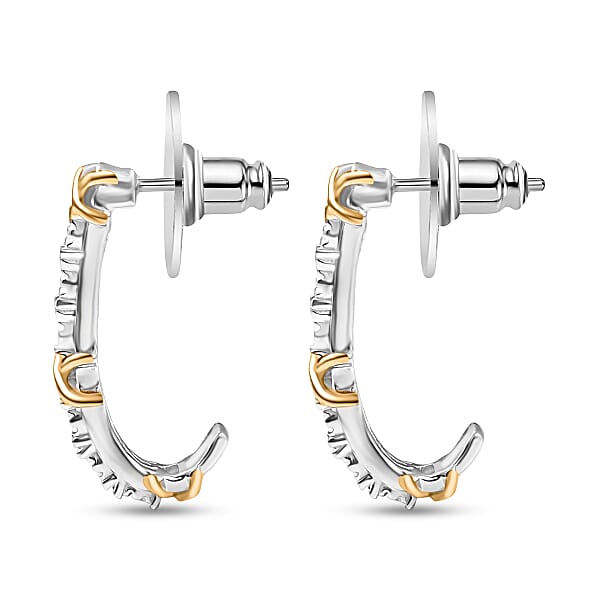 Shop Lc D'Joy XOXO Earrings In 18K Vermeil YG And Rhodium Over Sterling Silver 4.81 Grams