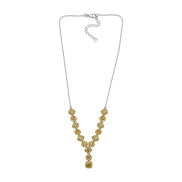 Shop Lc D'Joy Yellow Diamond 2.33 Ctw Art Deco Elegance Necklace In Rhodium Over Sterling Silver 18 Inches