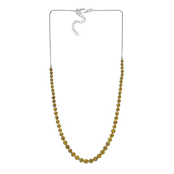 Shop Lc D'Joy Yellow Diamond 4.00 Ctw Garland Of Grace Necklace 18 Inches In Rhodium Over Sterling Silver