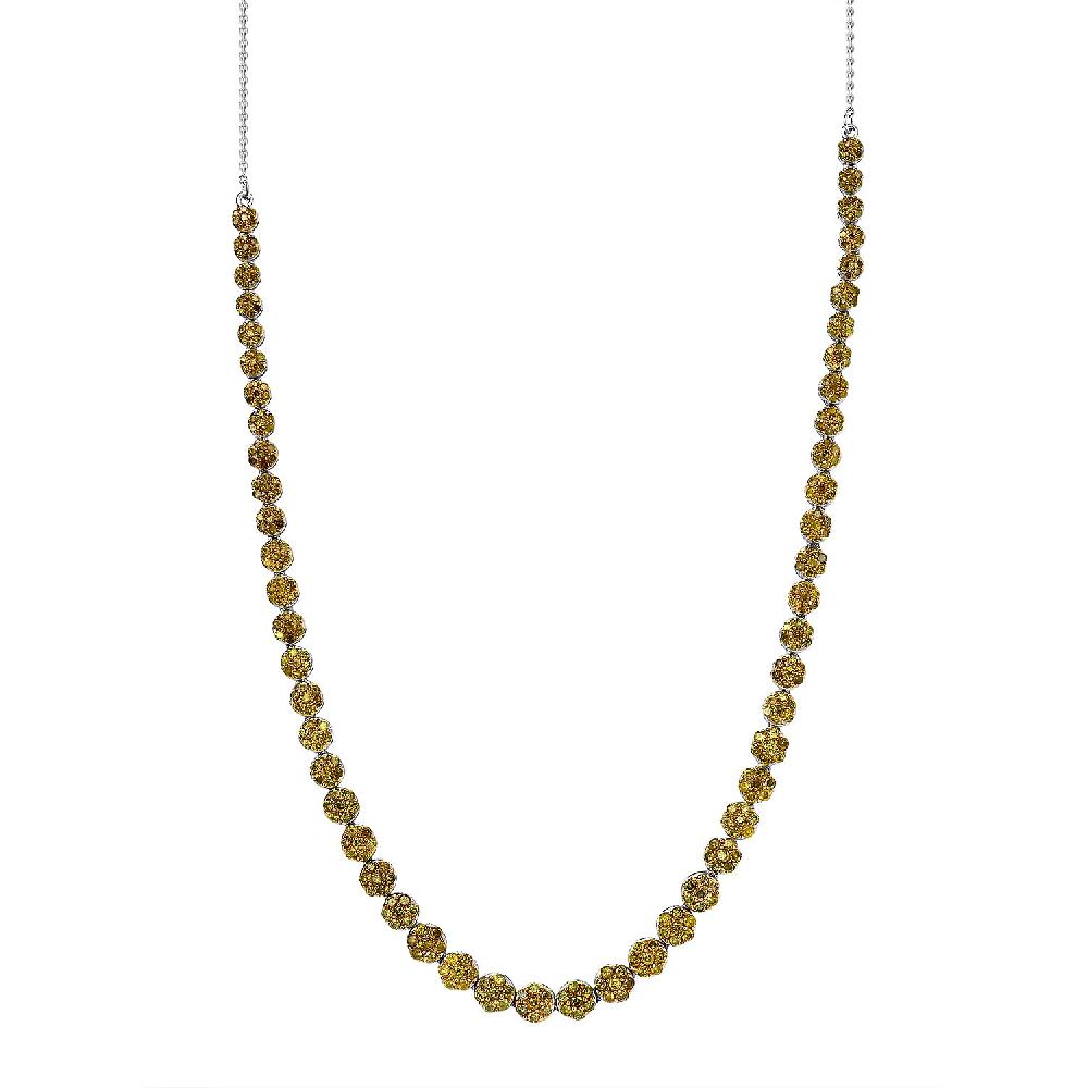 shop lc D'Joy Yellow Diamond 4.00 ctw Garland of Grace Necklace 18 Inches in Rhodium Over Sterling Silver