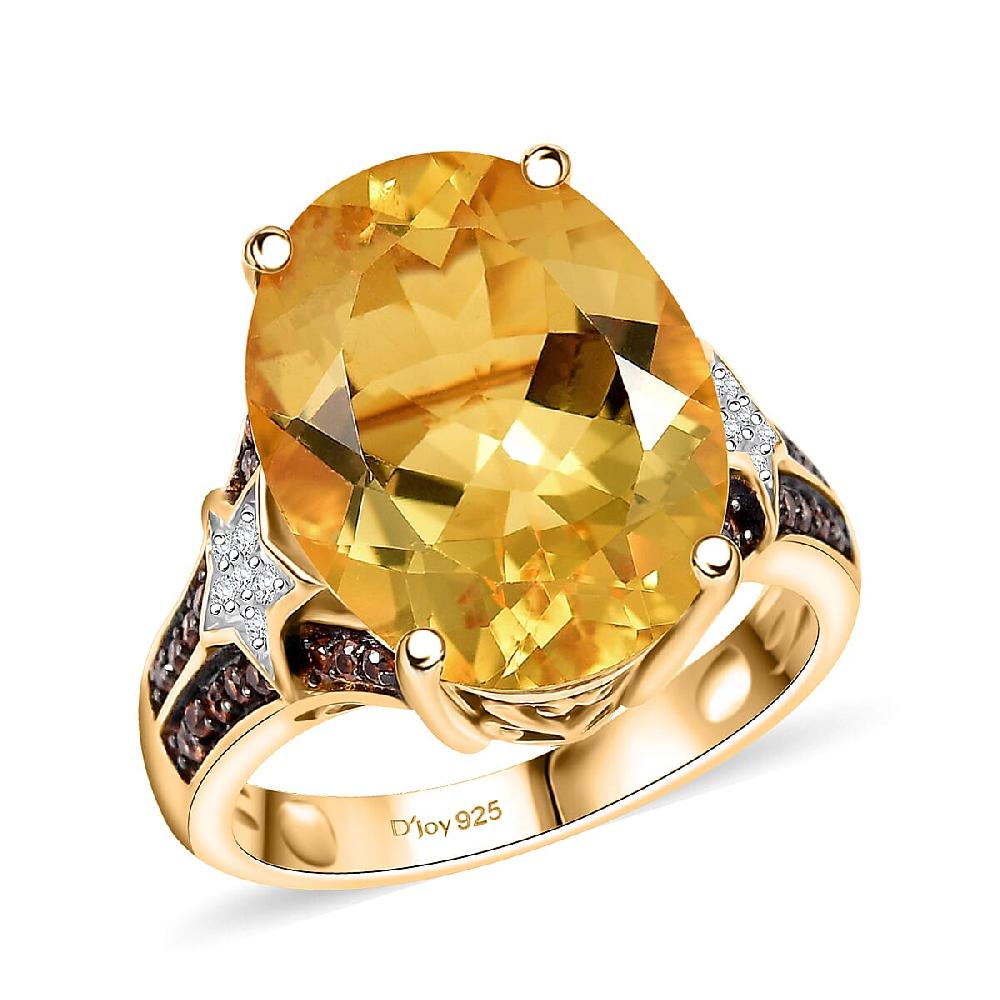 shop lc D'Joy Yellow Labradorite and Multi Gemstone 8.50 ctw Starborne Ring in 18K Vermeil Yellow Gold Over Sterling Silver
