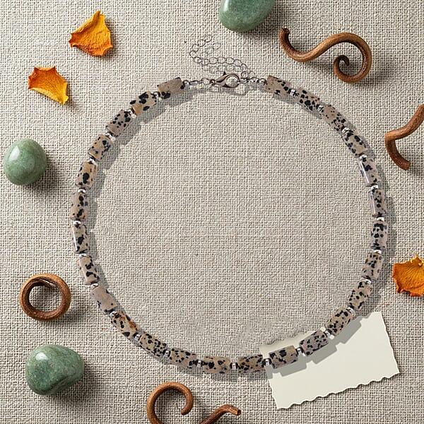 Shop Lc Dalmation Jasper 204.00 Ctw Barrel Necklace In Goldtone 18-20 Inches