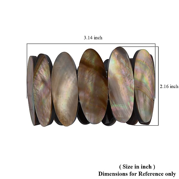 Shop Lc Dark Golden Shell Inlay Stretch Bracelet With Matching Color Resin (7.50 In) 0.10 Ctw