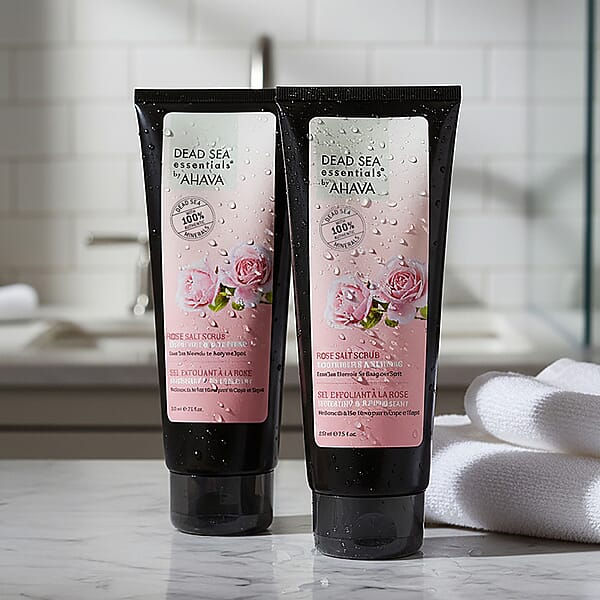 Shop Lc Dead Sea Essentials By AHAVA Set Of 2 Salt Scrubs (2x 7.5oz) Rose