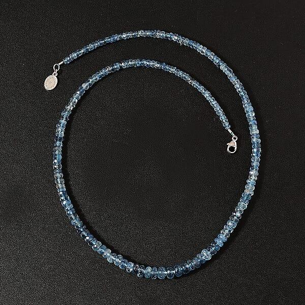 Shop Lc Deanna's Birthday Special Rhapsody AAAA Santa Maria Aquamarine Beaded Graduation Necklace 950 Platinum Necklace 18 Inch Necklace 68.10 Ctw