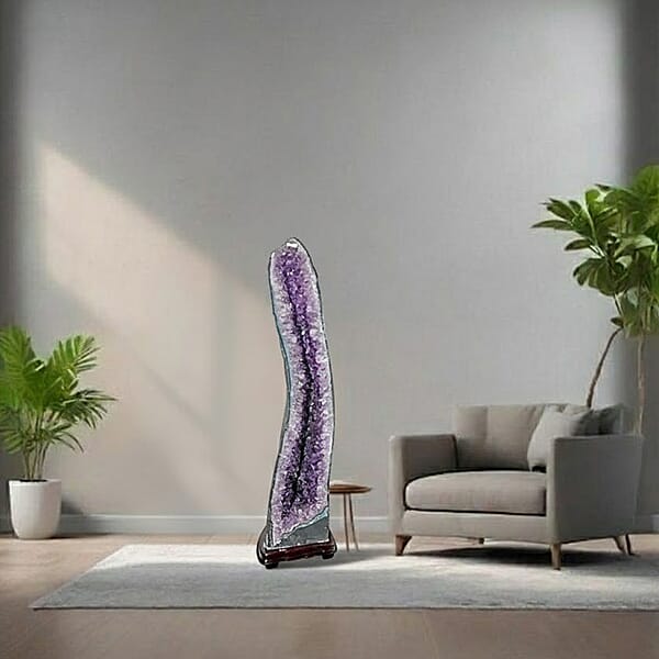 Shop Lc Decorative Carved Amethyst Geode On Wooden Base (220 Lbs)