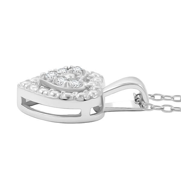 Shop Lc Diamond 0.10 Ctw Heart Pendant Necklace In Sterling Silver 18 Inches