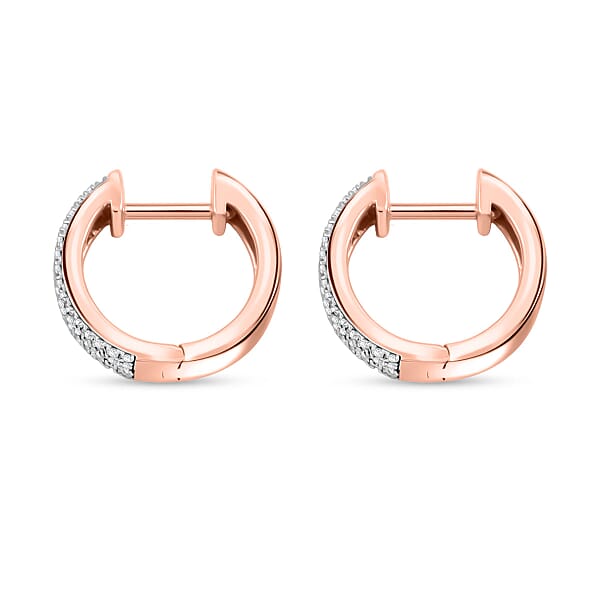 Shop Lc Diamond 0.25 Ctw Earrings In 14K Rose Gold And Rhodium Over Sterling Silver