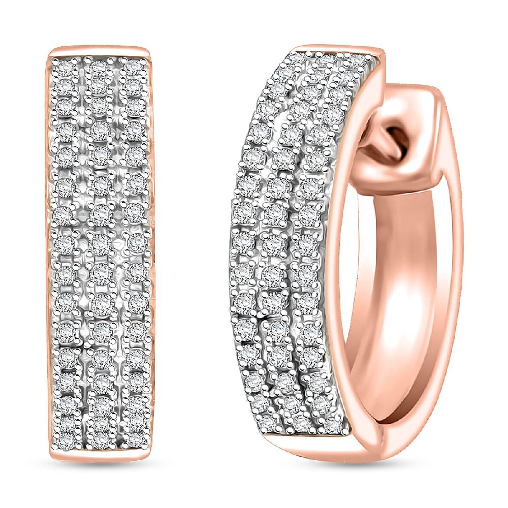 shop lc Diamond 0.25 ctw Earrings in 14K Rose Gold and Rhodium Over Sterling Silver