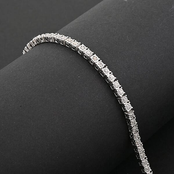 Shop Lc Diamond 0.50 Ctw Tennis Bracelet In Sterling Silver (7.00 In)