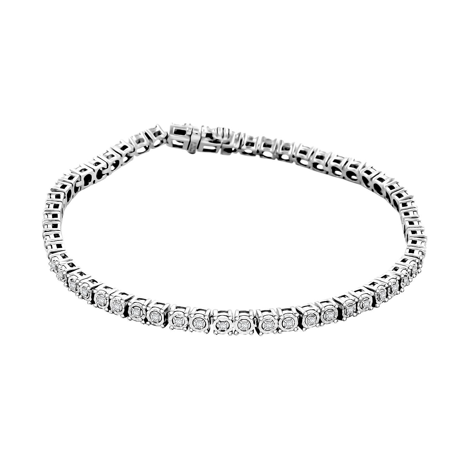 shop lc Diamond 0.50 ctw Tennis Bracelet in Sterling Silver (7.00 In)