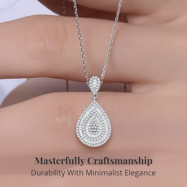 Shop Lc Diamond 1.00 Ctw Pendant Necklace In Platinum Over Sterling Silver 18 Inches