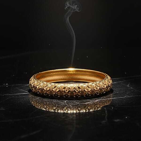 Shop Lc Diamond-cut Bangle Bracelet In Goldtone (6.75 In)