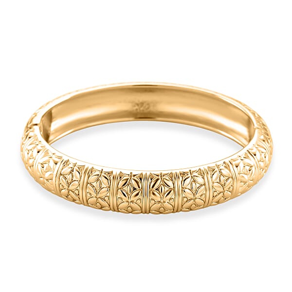 Shop Lc Diamond-cut Bangle Bracelet In Goldtone (6.75 In)