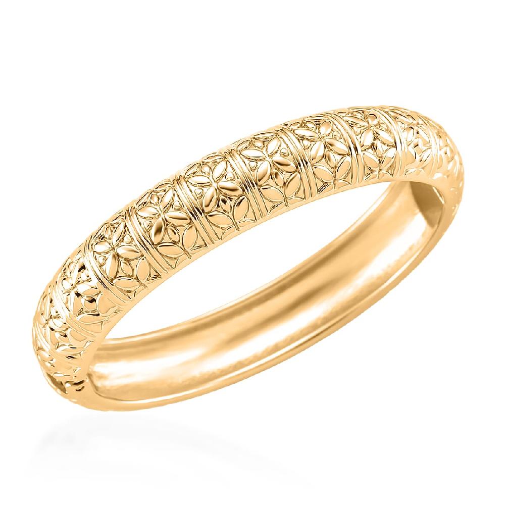 shop lc Diamond-cut Bangle Bracelet in Goldtone (6.75 In)