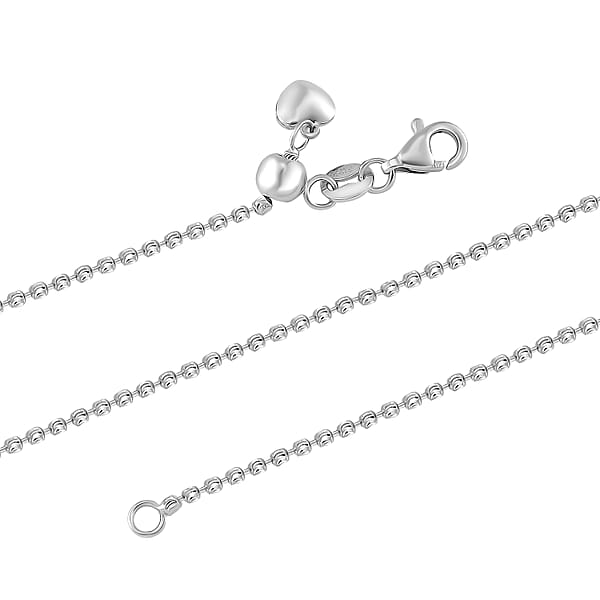 Shop Lc Diamond-cut Beaded Chain Necklace In 950 Platinum 8.78 Grams 20 Inches