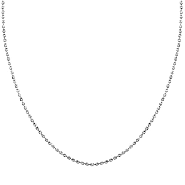 Shop Lc Diamond-cut Beaded Chain Necklace In 950 Platinum 8.78 Grams 20 Inches