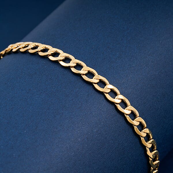 Shop Lc Diamond-cut Curb Chain Bracelet In 10K Yellow Gold (8.00 In) 3.90 Grams
