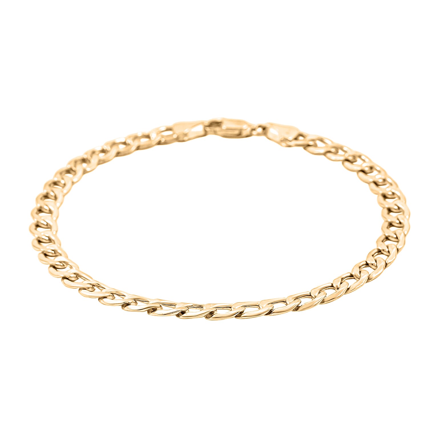 shop lc Diamond-cut Curb Chain Bracelet in 10K Yellow Gold (8.00 In) 3.90 Grams
