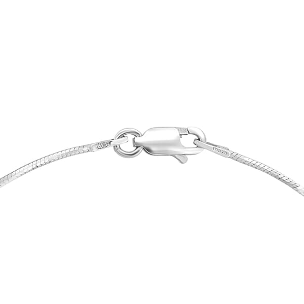 Shop Lc Diamond-cut Snake Chain Anklet In Rhodium Over Sterling Silver (10 In) 2.25 Grams