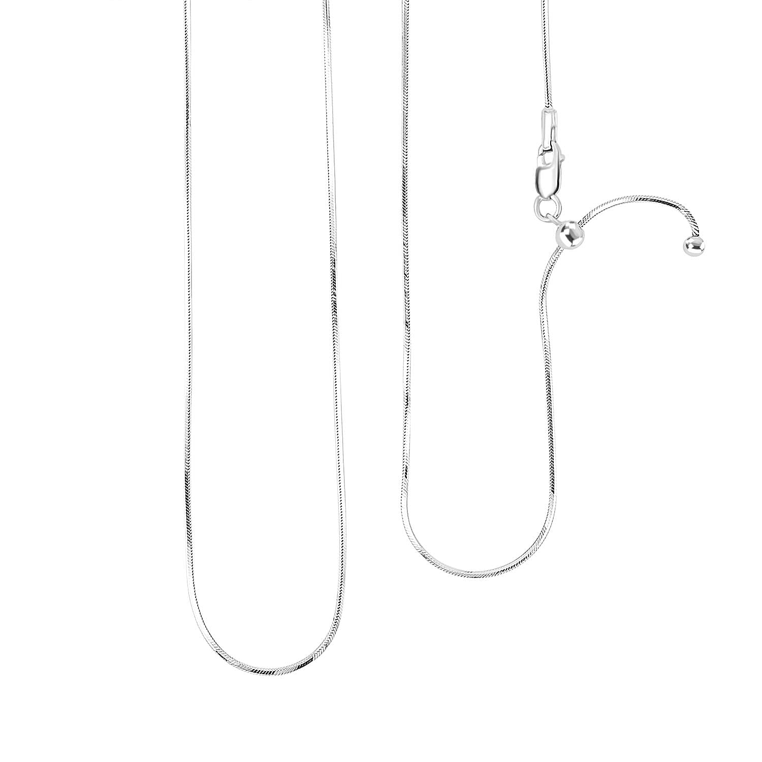 shop lc Diamond-cut Snake Chain with Ball Necklace in Rhodium Over Sterling Silver 4.70 Grams 24 Inches